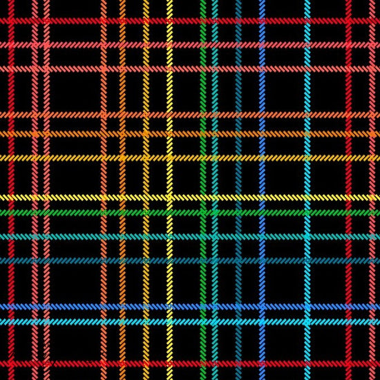 Rainbow Plaid - Brushed French Terry