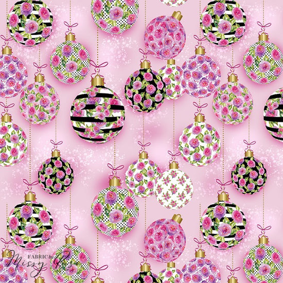 Pink Ornaments - Woven Fabric - Mini