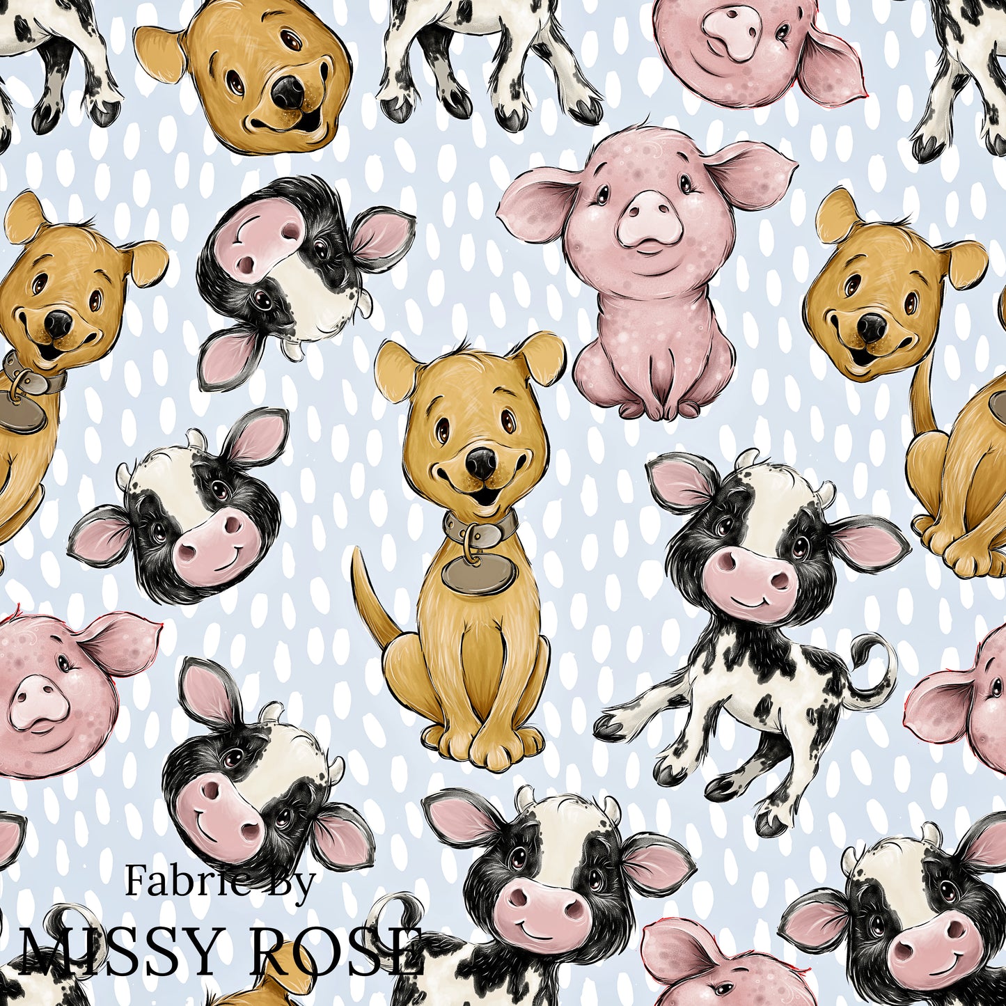 Blue Farm- Minky Fabric