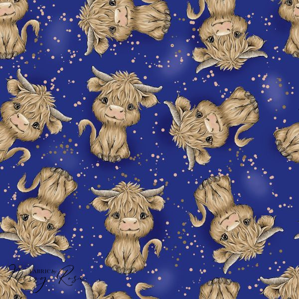 Navy Highland - Bamboo Lycra Fabric