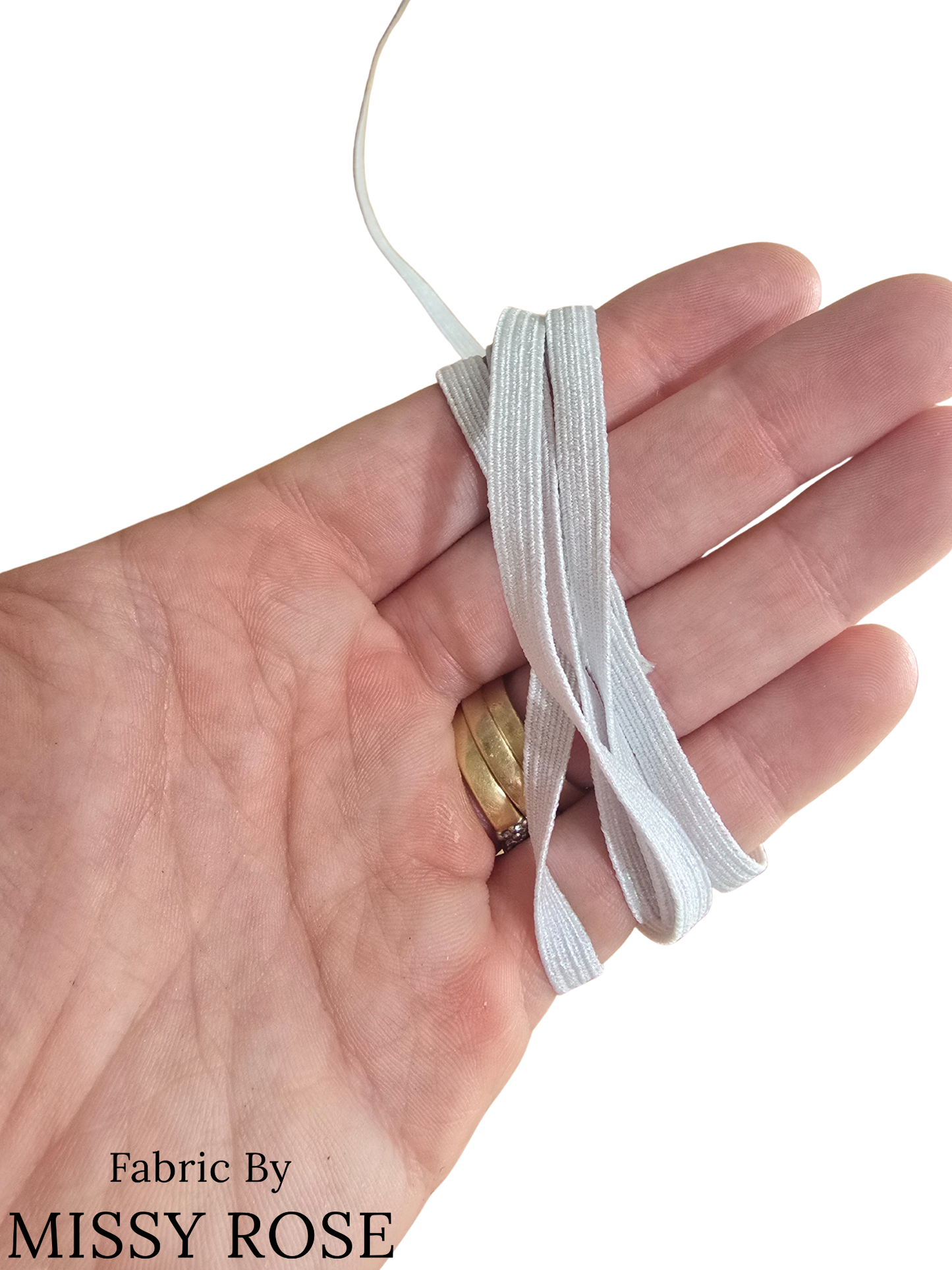 Snowflake Glitter Braided Elastic - 6mm