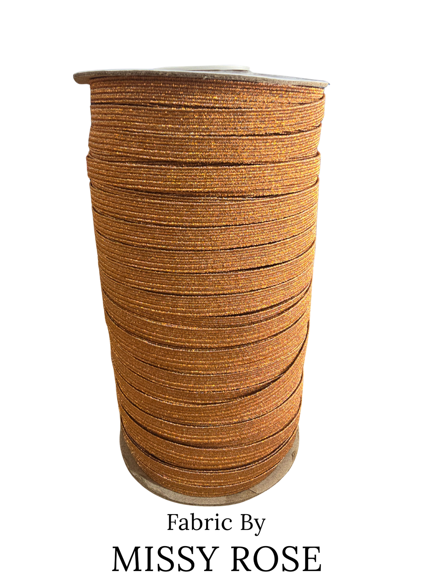 Copper Glitter Braided Elastic - 6mm