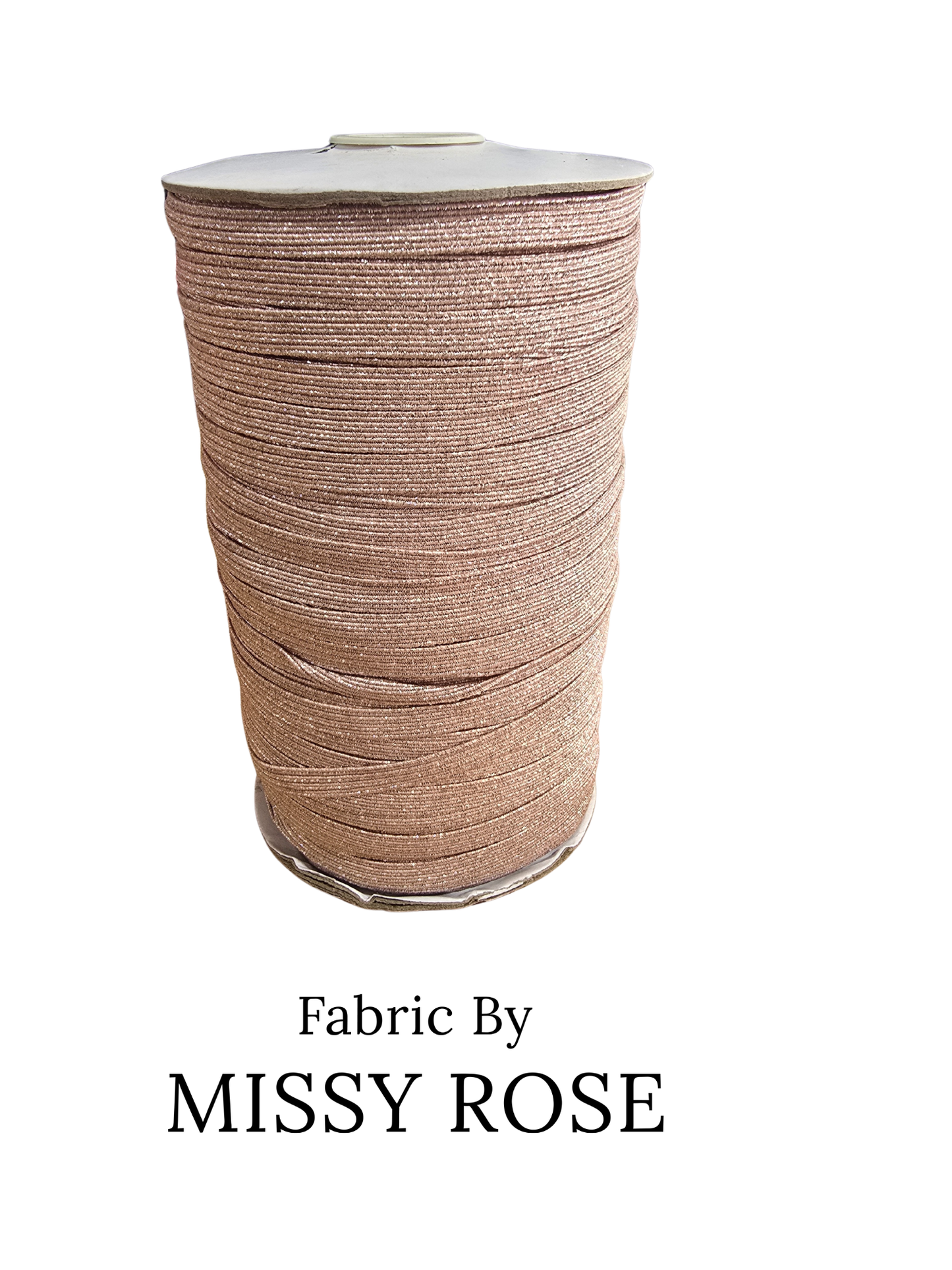 Dusty Pink Glitter Braided Elastic - 6mm