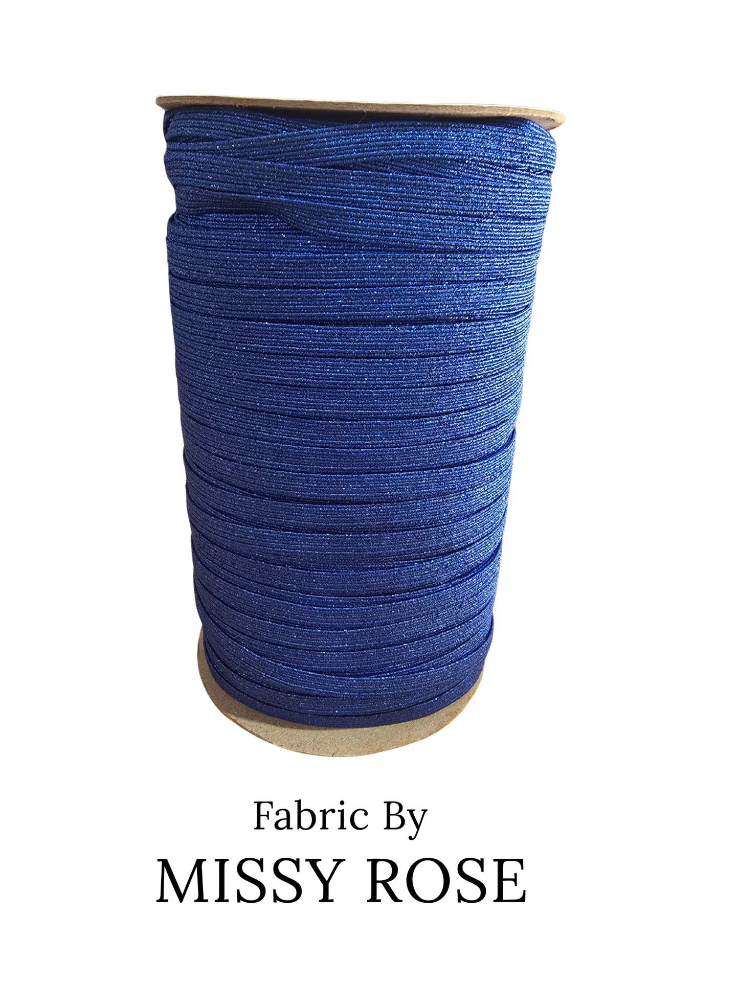 Blue Glitter Braided Elastic - 6mm