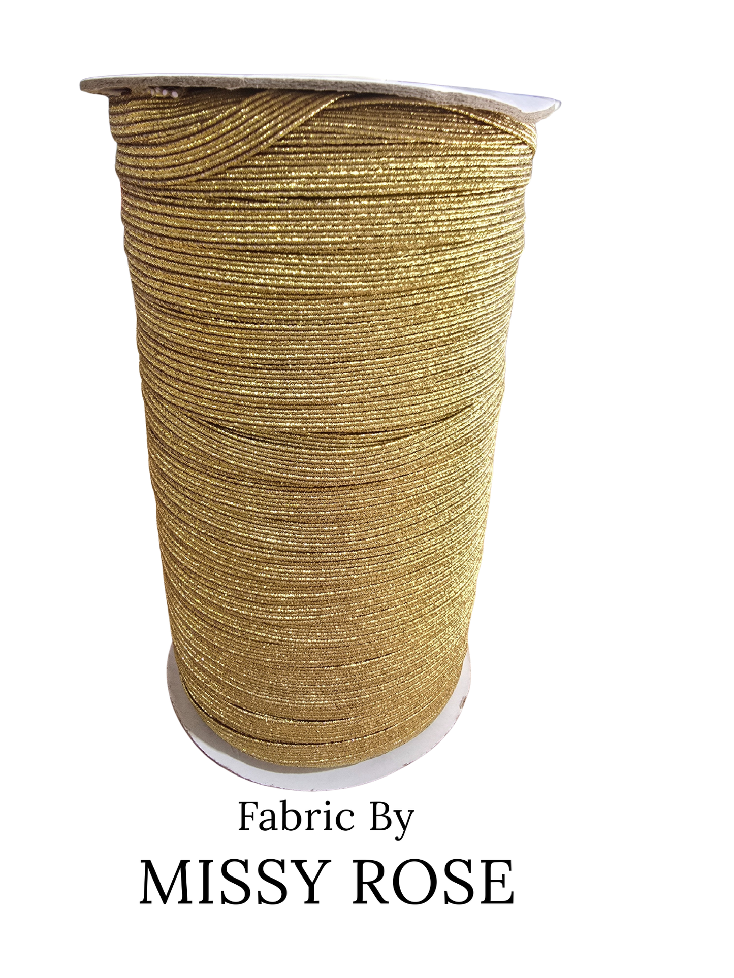 Gold Glitter Braided Elastic - 6mm
