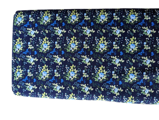 Navy Floral - By The Bolt - Woven Fabric