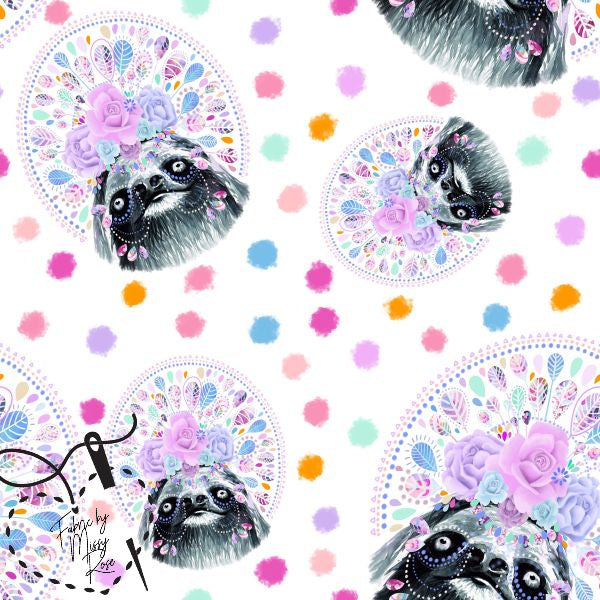 Boho Sloth - Woven Fabric