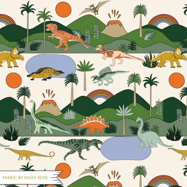 Retro Dinosaur - Canvas Fabric