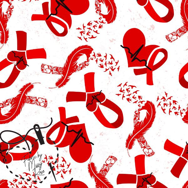 Heart Ribbon -  Knit 220 Fabric