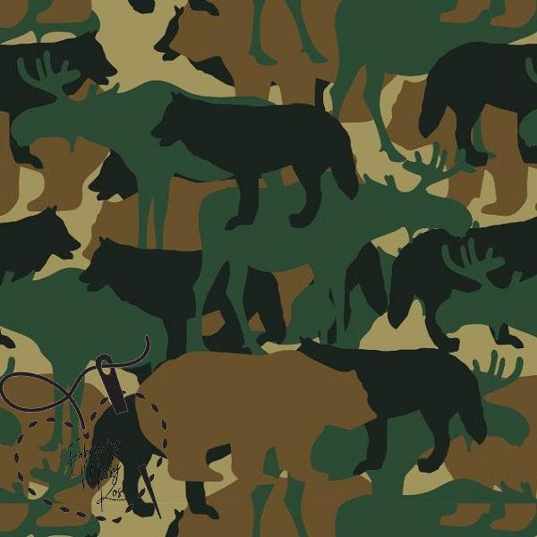 Camouflage Animals - Woven Fabric