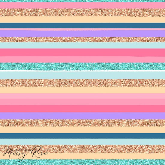 Glitter Stripes - French Terry Fabric