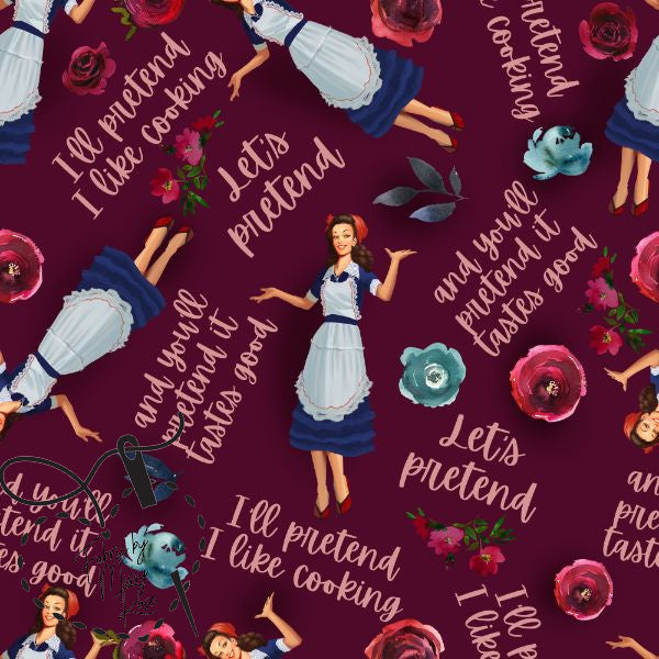 Red Vintage Housewife -  Knit 220 Fabric