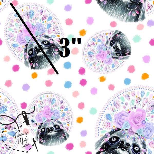 Boho Sloth - French Terry Fabric
