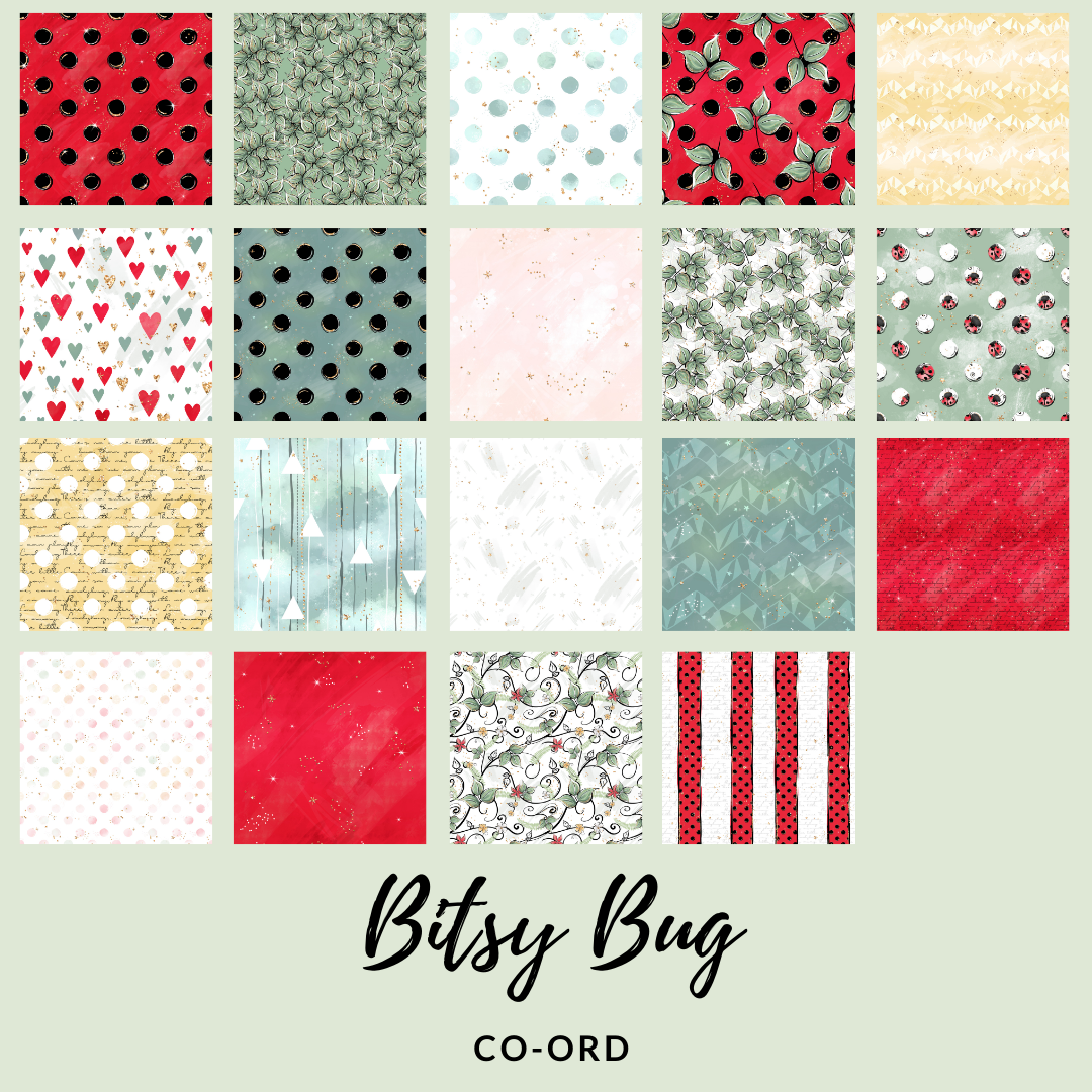 Charm Pack 10" x 10" 40 pieces - Quilting - Bitsy Bug CO-ORD Fabric