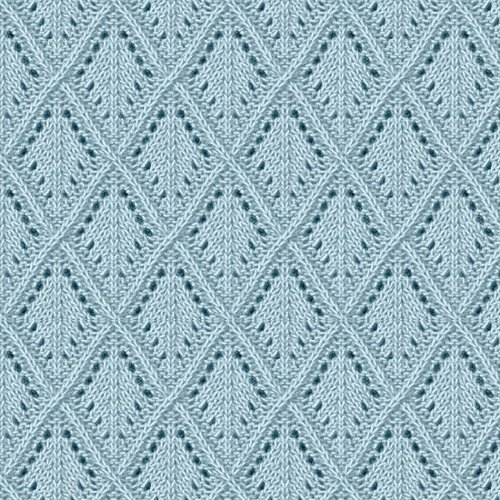 Knitted Blue Blanket Look - French Terry Fabric