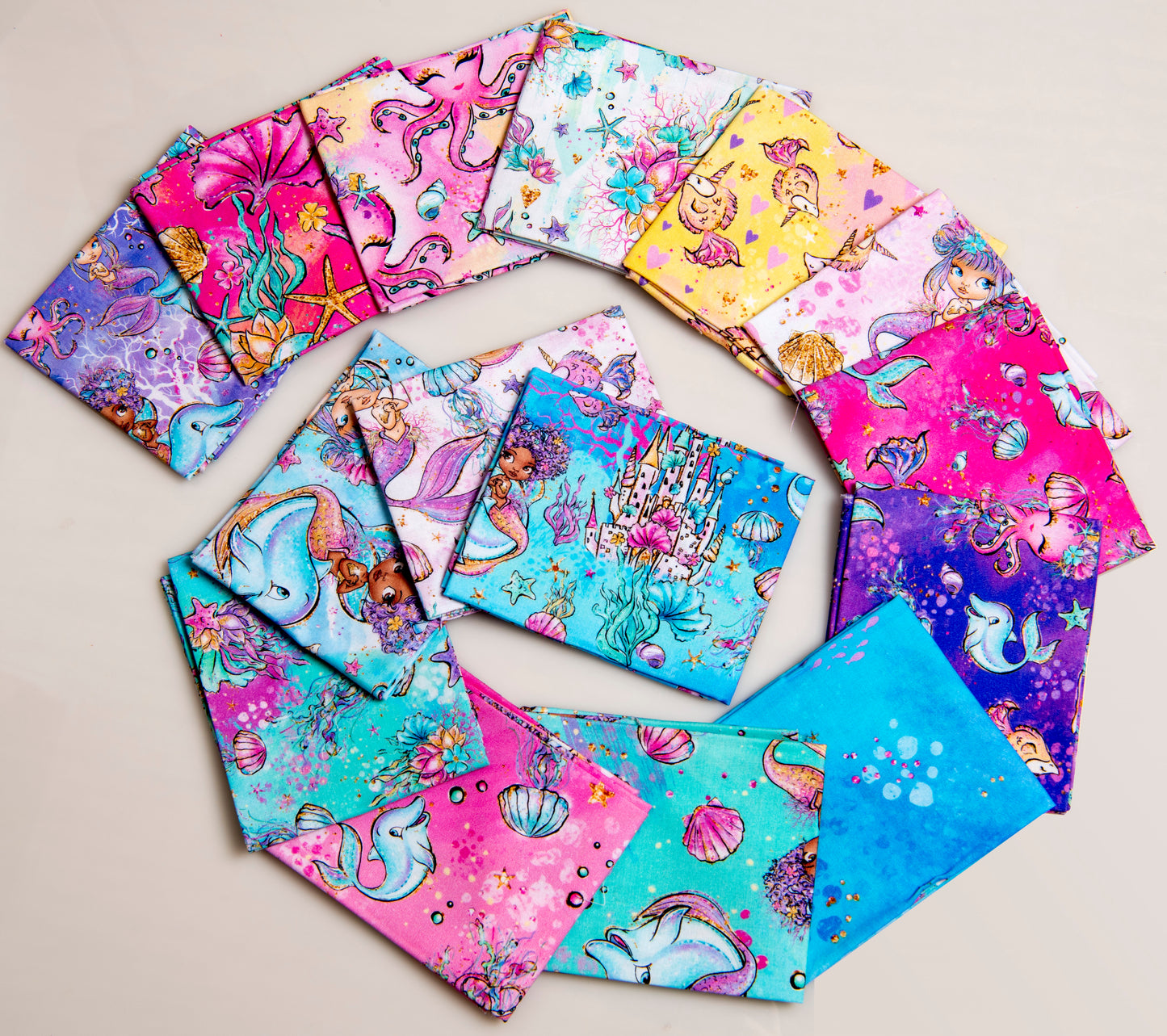 Fat quarter bundle 20 pieces - Quilting - Melody Mermaid Fabric