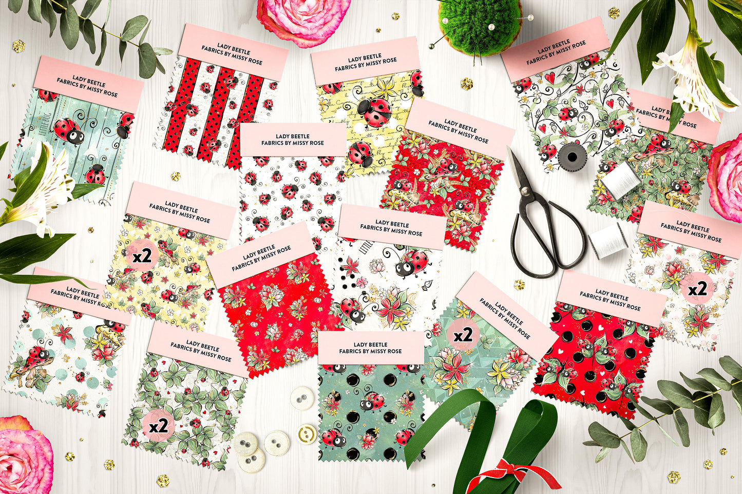 Fat quarter bundle 20 pieces - Quilting - Bitsy Bug Fabric