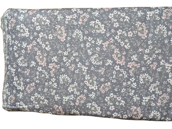 Dusty Grey and Pink Floral - By The Bolt - Woven Fabric