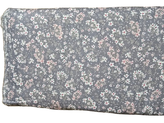 Dusty Grey and Pink Floral - By The Bolt - Woven Fabric