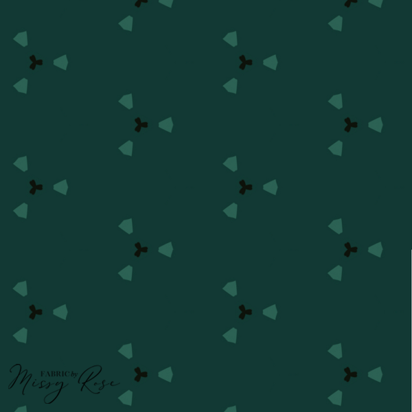 Green Triangles -  Knit 220 Fabric