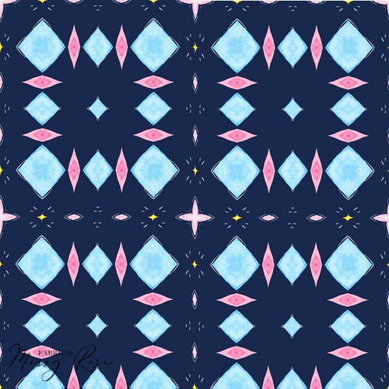 Geometric - Cotton Waffle Knit Fabric
