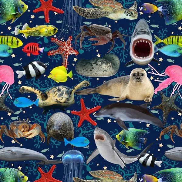 Sea Animals -  Knit 220 Fabric