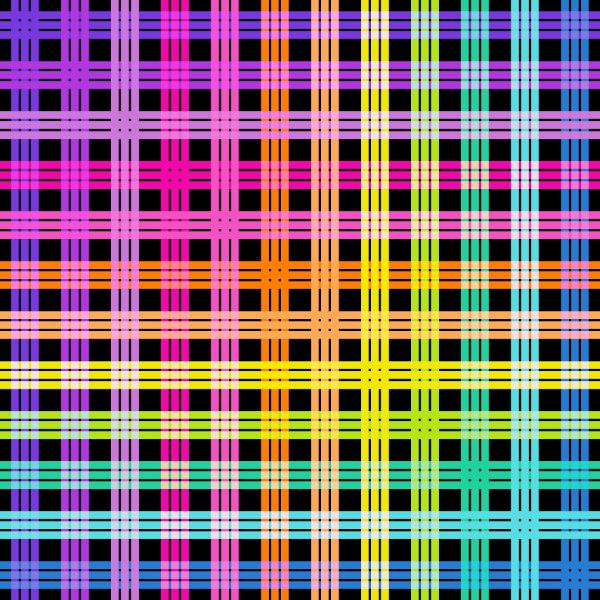 Rainbow Plaid - Vinyl Fabric