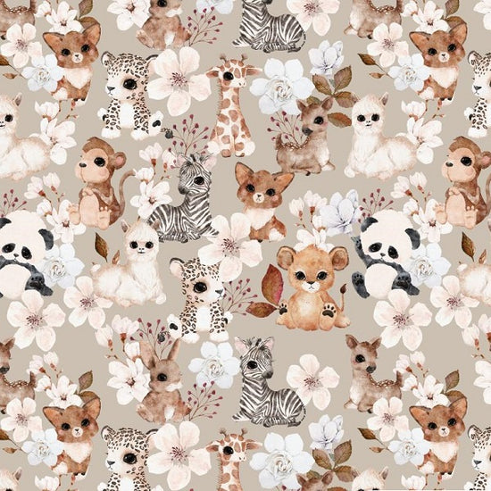 African Animals - Stretch Woven Fabric