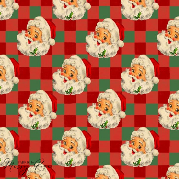 Checked Santa - Vinyl Fabric