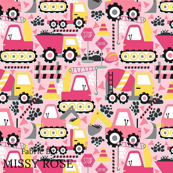 Pink Construction - Woven Fabric