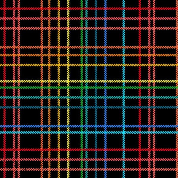 Rainbow Plaid - Brushed French Terry