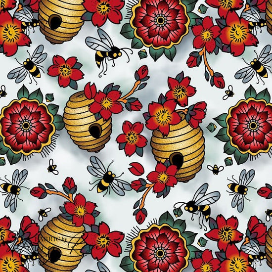 Load image into Gallery viewer, Retro Bee - Woven Fabric
