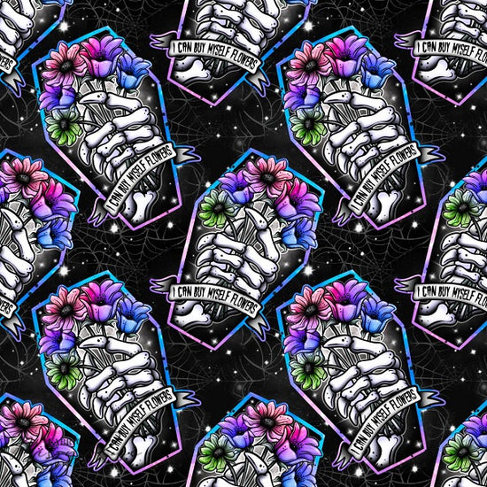Load image into Gallery viewer, Flowers Skeleton - Woven Fabric
