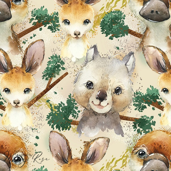 Australian Animals  - Woven Fabric - Mini