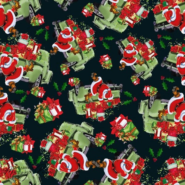 Christmas Truck  - Woven Fabric