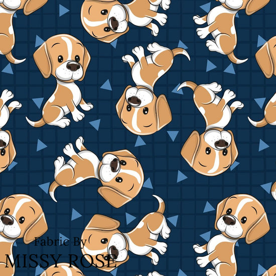 Navy Dogs - Woven Fabric