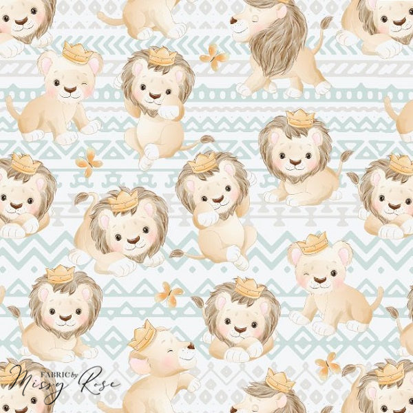 Cute Lion - Double Brushed Polyester Fabric