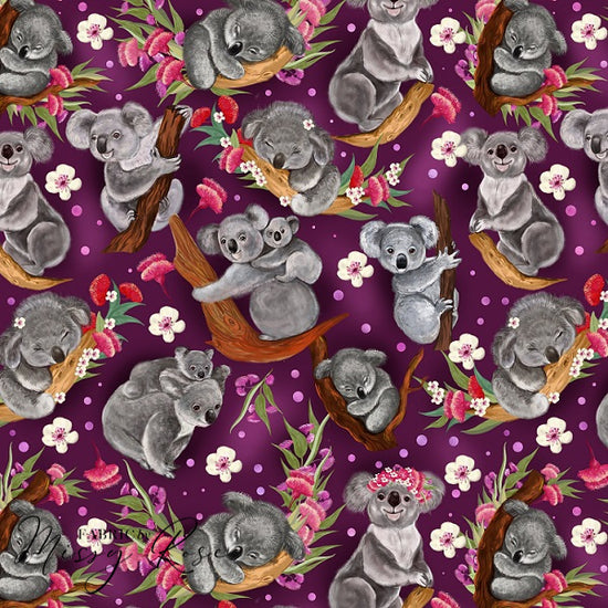 Purple Koala -  Knit 220 Fabric