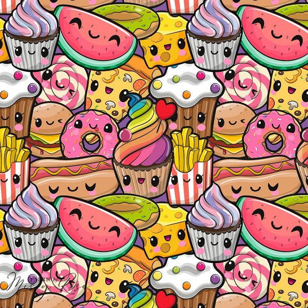 Cute Food - Canvas Fabric