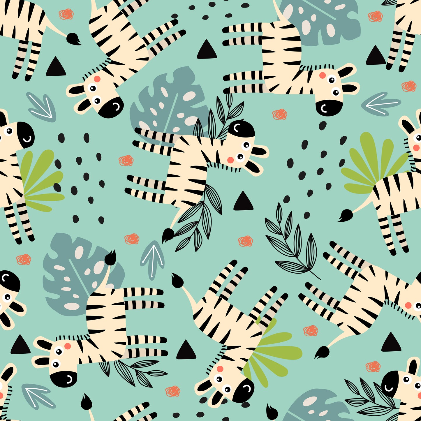 Teal Zebra  - Woven Fabric