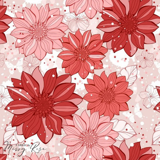 Red Floral - Woven Fabric