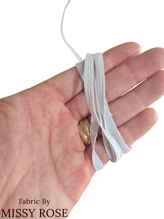 Snowflake Glitter Braided Elastic - 6mm