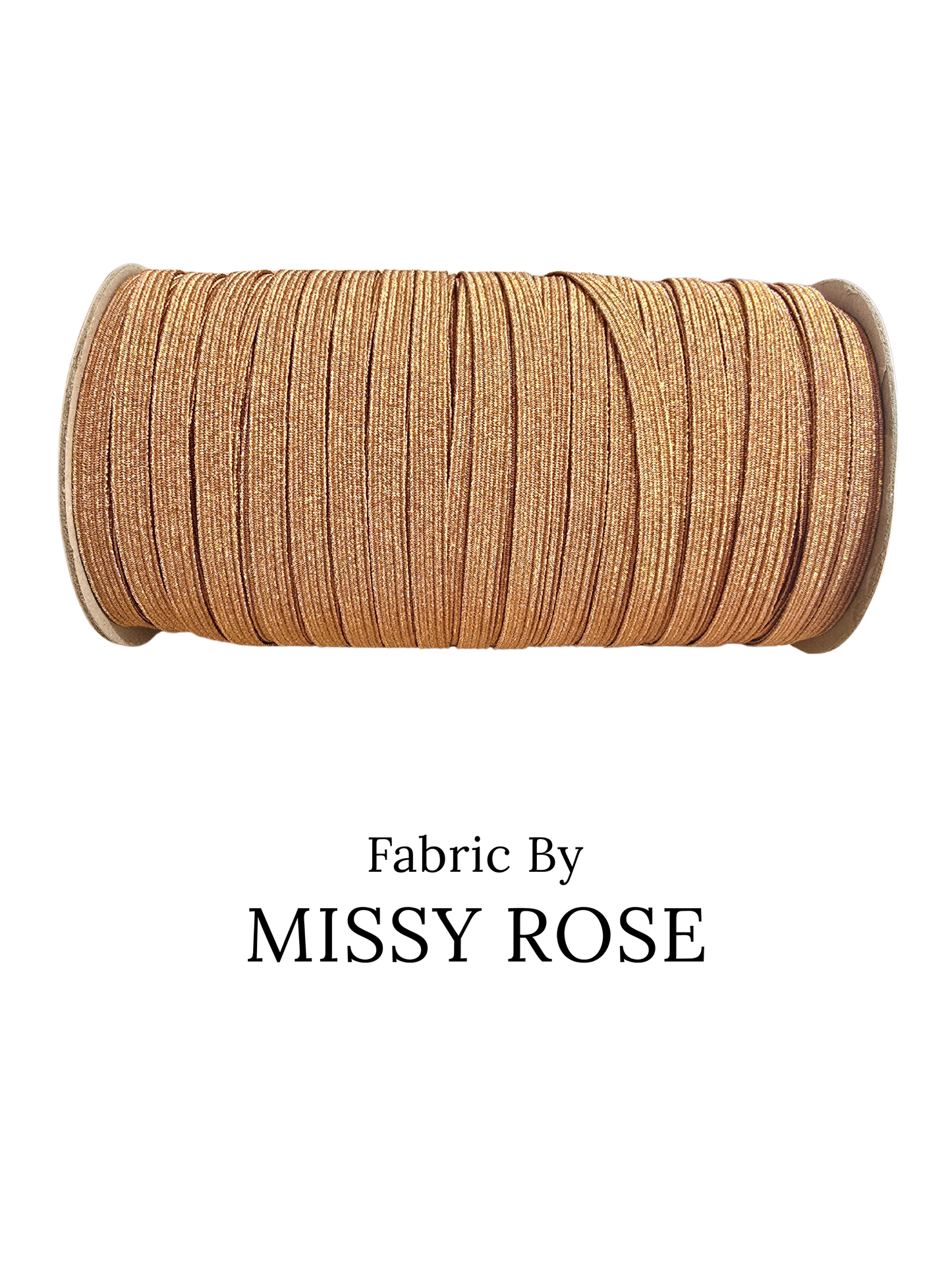 Copper Glitter Braided Elastic - 6mm