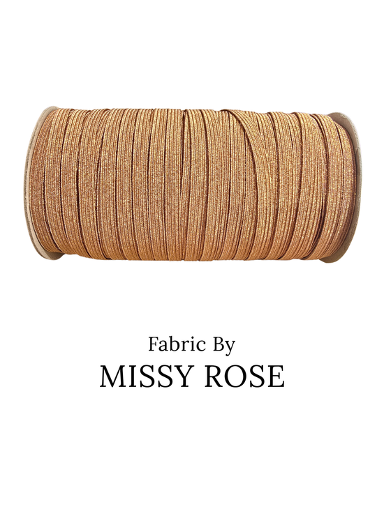 Copper Glitter Braided Elastic - 6mm