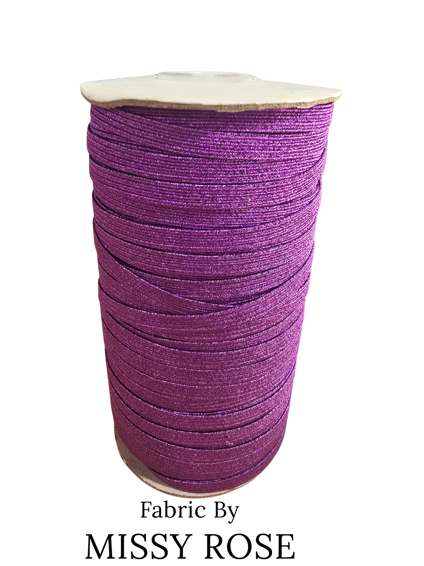 Purple Glitter Braided Elastic - 6mm