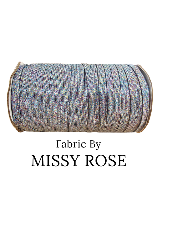 Rainbow Glitter Braided Elastic - 6mm
