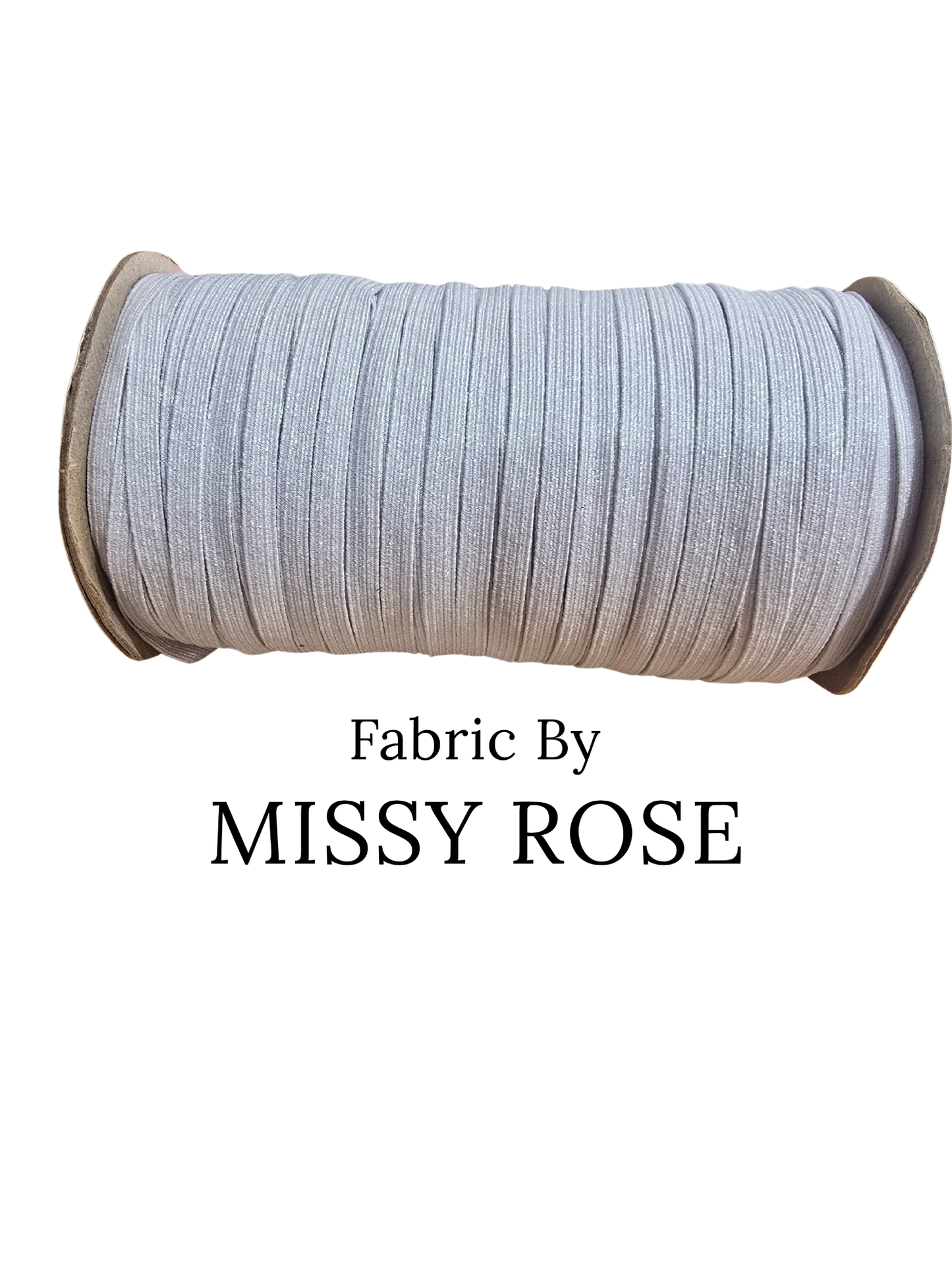 Silver Glitter Braided Elastic - 6mm