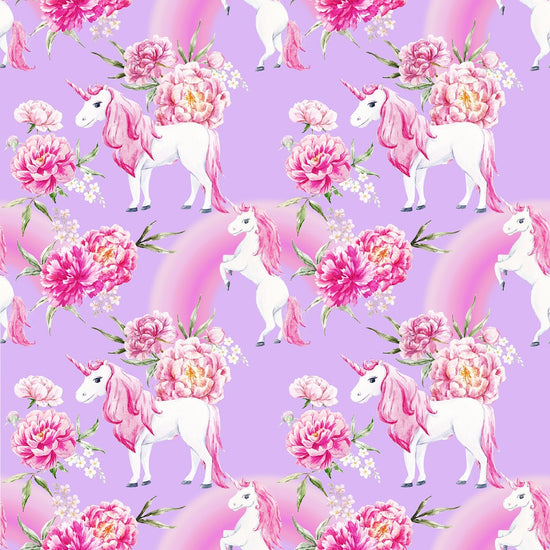 Purple Unicorn - Double Brushed Polyester Fabric