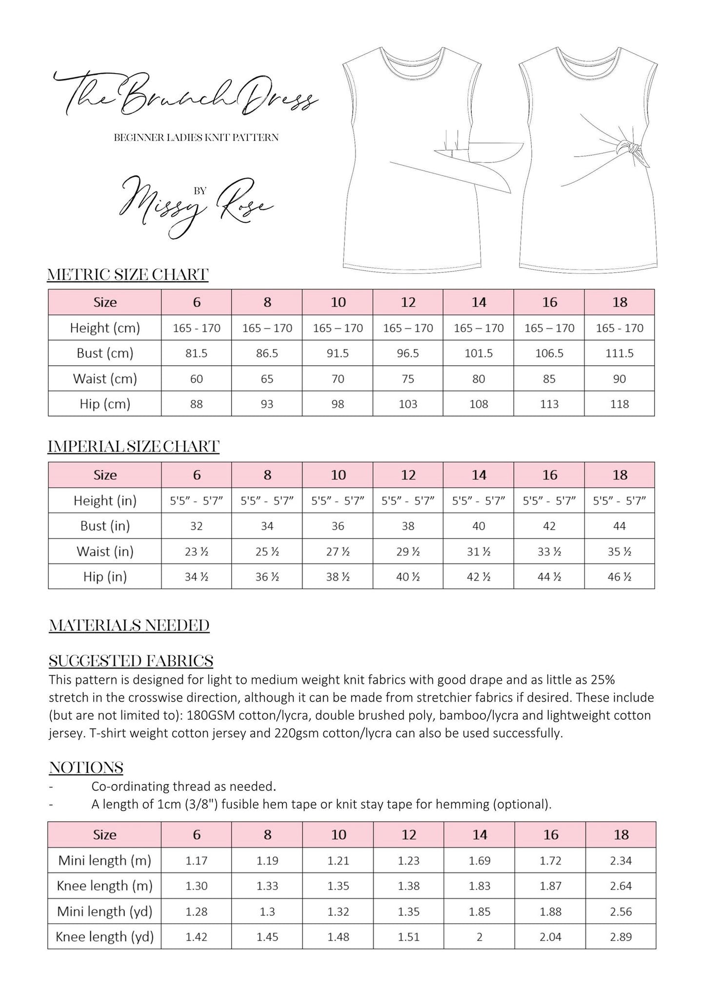 Missy Rose Brunch Dress - Womens PDF Sewing Pattern