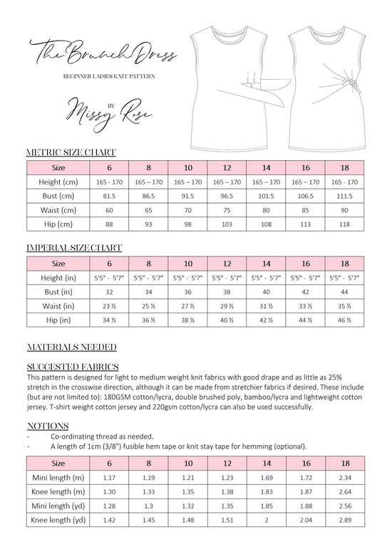 Missy Rose Brunch Dress - Womens PDF Sewing Pattern